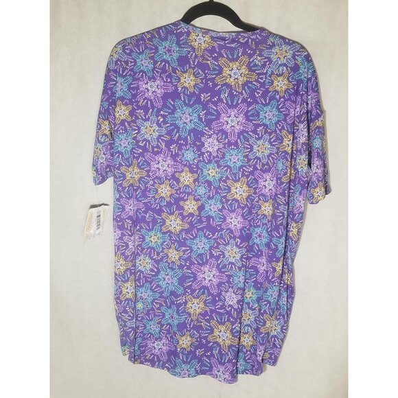 LuLaRoe Irma tunic mid sleeve geometric purple polyester blend size xs new READ - Picture 2 of 9